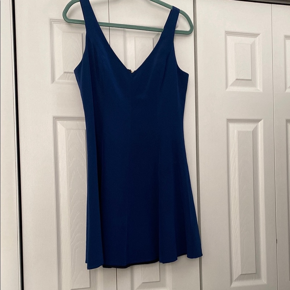Amanda Uprichard Blue Silk Cocktail Formal Dress Medium